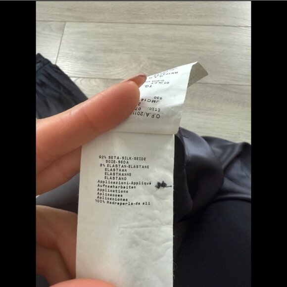 Armani Collezioni Gunmetal Gray Silk Ruffled V-Neck Blouse - Picture 8 of 11